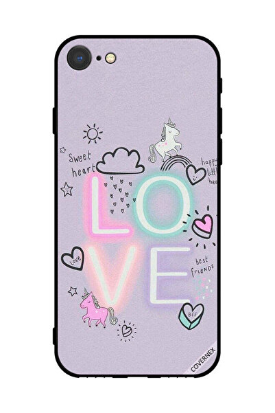Covernex غطاء حماية لجهاز Apple iPhone SE (2022) بطبعة قلب جميل ووحيد القرن