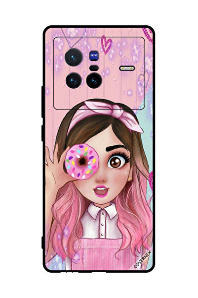 Covernex غطاء حماية لهاتف فيفو X80 فتاة صغيرة لطيفة تحمل دونات