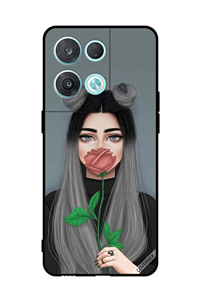 Covernex غطاء حماية لهاتف Oppo Reno8 Pro برسم فتاة لطيفة على شكل فم وردي