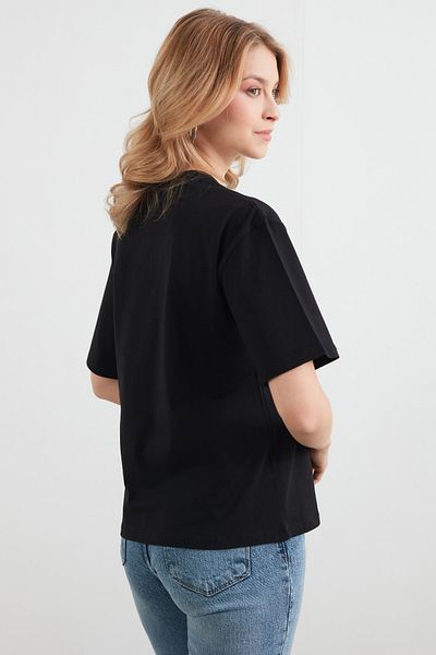 Fulla Moda Teddy Bear Embroidered Crew Neck T-Shirt
