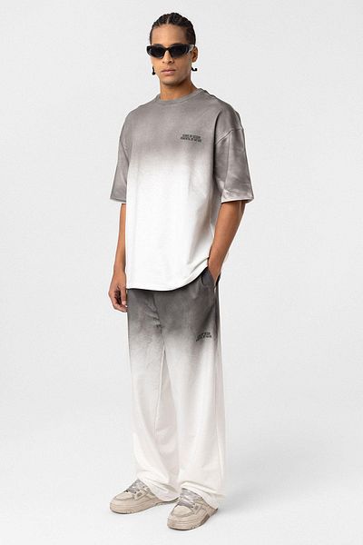VAMOSCLO Washable Oversize Printed Tracksuit Set Ecru