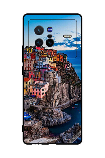 Covernex غطاء حماية لهاتف فيفو X80 - منازل ملونة على البحر