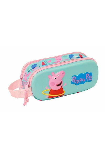 Peppa Pig Double Pencil Case Peppa Pig, Green Pink, 21x8x6 cm