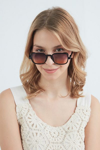 Fulla Moda Square Bone Frame Sunglasses