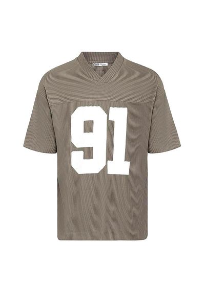 VAMOSCLO Oversize Ottoman Forma T-Shirt Khaki