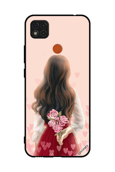Covernex غطاء حماية لهاتف شاومي ريدمي 9 سي - فتاة تخفي الزهور