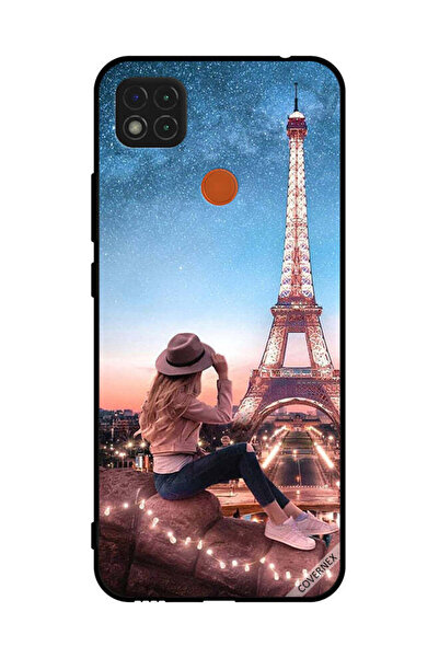 Covernex غطاء حماية لهاتف شاومي ريدمي 9 سي - فتاة القبعة وبرج إيفل