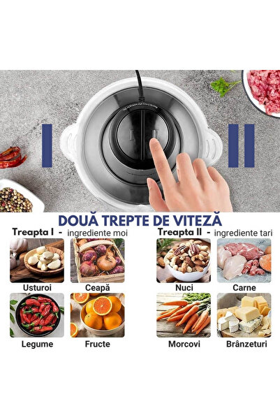 Zetta Innovation Zetta Innovation Electric Chopper 500W, 3 Liters, 2 Speeds, Stainless Steel