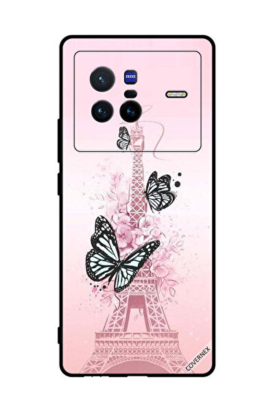 Covernex غطاء حماية لهاتف فيفو X80 بنقشة فراشات على برج إيفل