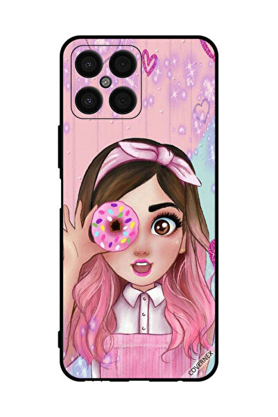 Covernex غطاء حماية لهاتف Honor X8 - فتاة صغيرة لطيفة تحمل دونات