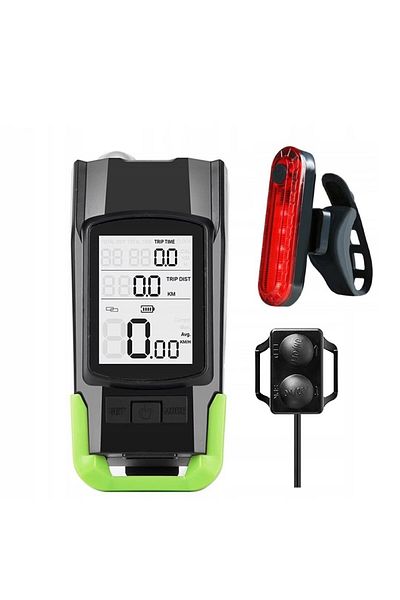 Renew Force Force Wireless Bicycle Headlight With Cyclocomputer, Rear Light, Horn, 4000 Mah Battery