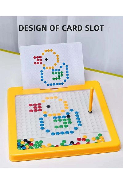 Toybox Magnetic Drawing Board with Magnetic Pen and Beads, Magnetic Dot Art, Montessori Educational Prescho
