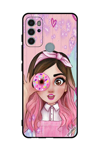 Covernex غطاء حماية لهاتف موتورولا موتو جي 60 إس - فتاة صغيرة لطيفة تحمل دونات