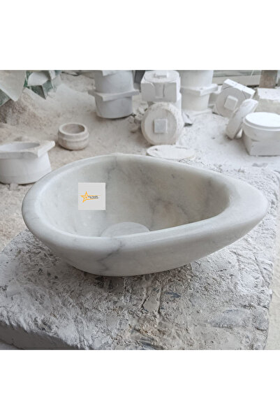STARMARBLE Beyaz Mermer Çekirdek Model Mini Lavabo