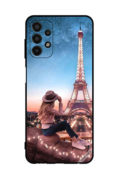 Covernex غطاء حماية لهاتف سامسونج جالاكسي A13 بتصميم فتاة القبعة وبرج إيفل