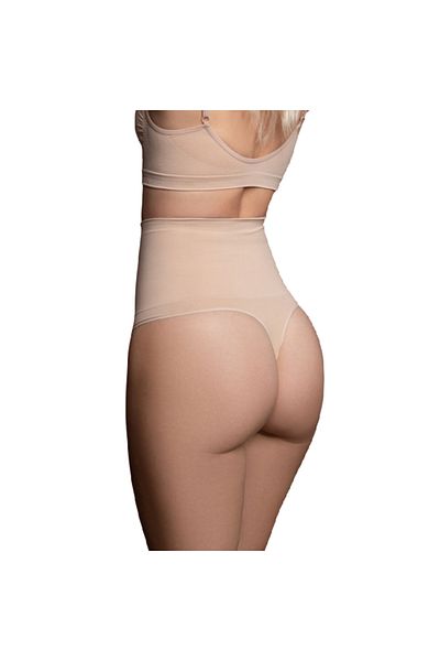 Bye Bra Seamless Thong Panties, Bye Bra, Beige, Size L