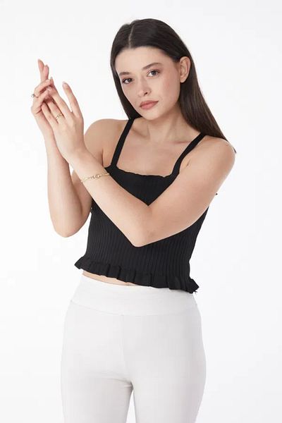 Zerenyus Summer Knitwear Crop Black