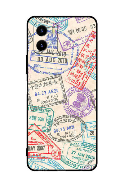 Covernex غطاء حماية لهاتف vivo Y15s بطبعة طوابع السفر