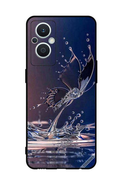 Covernex غطاء حماية لهاتف Oppo Reno 7 Lite بتصميم قطرات الماء على شكل فراشة