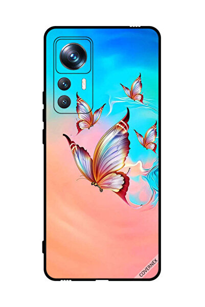 Covernex غطاء حماية لهاتف شاومي 12T Pro بطبعة فراشات تحلق فوق لون الطلاء