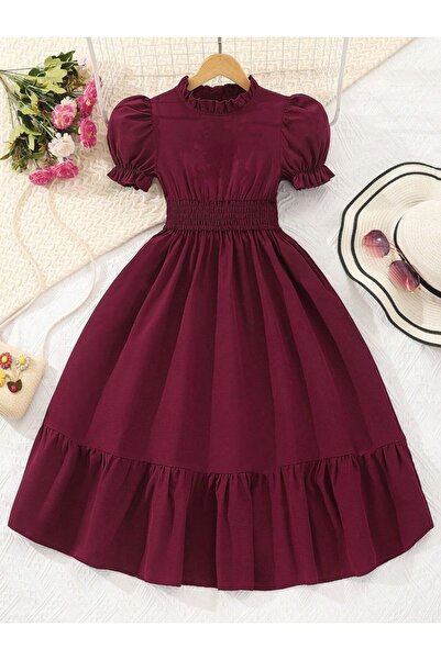 shop Bordo elbise gipeli yaka detaylı trend yeni moda