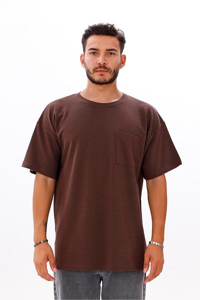 yakamor Men's Oversize Doubleface Pocket Tshirt