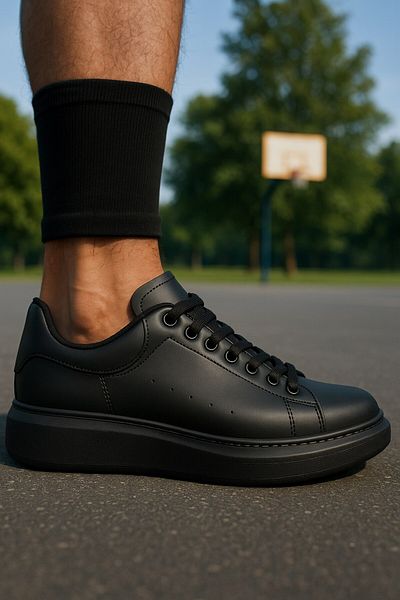 İmerShoes Casual Men's Sports Shoes Lace-Up Stitching Detail Lightweight Thick High Sole Sneaker Mc001