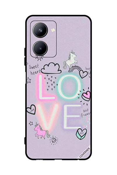 Covernex غطاء حماية لهاتف Realme C33 - سويت هارت لوف يونيكورن