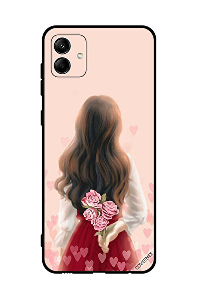 Covernex غطاء حماية لهاتف سامسونج جالاكسي A04 4G فتاة تخفي الزهور