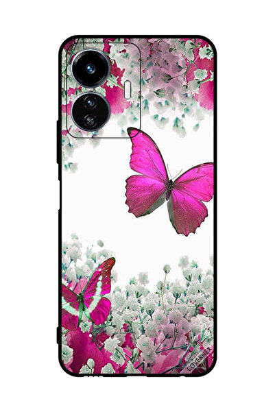 Covernex غطاء حماية لهاتف فيفو Y77e برسومات فراشات جميلة وورود صغيرة