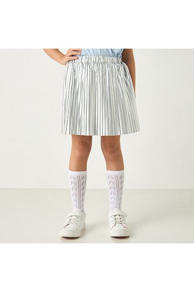 Juniors Pleated A-Line Skirt with Elasticated Waistband