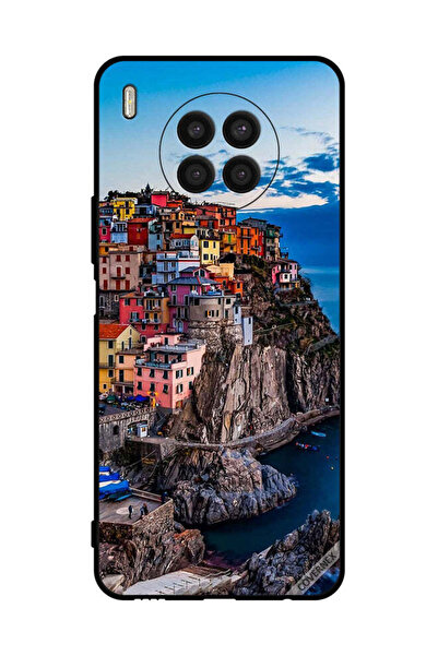 Covernex غطاء حماية لهاتف Honor 50 lite - منازل ملونة على البحر
