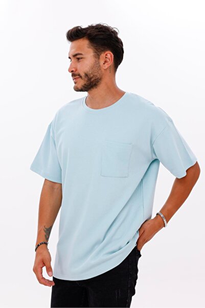 yakamor supradimensionat buzunar dublu pentru bărbați tricou