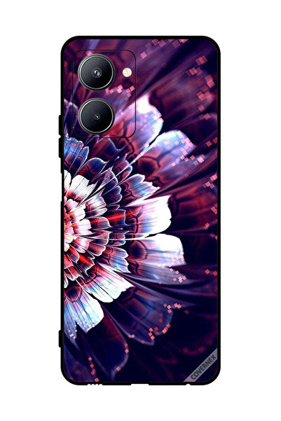 Covernex غطاء حماية لهاتف Realme C33 مع زهرة كبيرة منعكسة على الجانب الأيسر