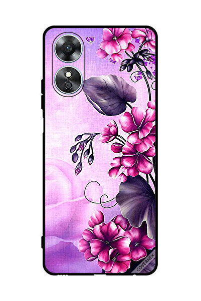 Covernex غطاء حماية لهاتف Oppo A17 بخلفية زهور رومانسية