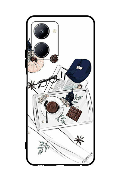 Covernex غطاء حماية لجهاز Realme C33 بتصميم فن القهوة والشوكولاتة