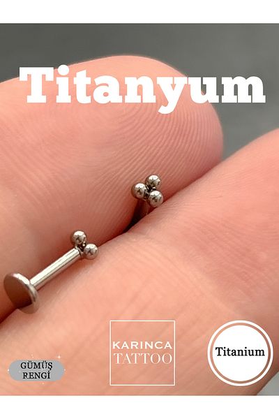 Karınca Piercing Titanium Piercing Tragus Earring Ear Cartilage Flat Helix Conch Nostril Exquisite Minimal Three Balls