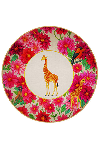 Rugs Modern Halı سجادة مستديرة منسوجة بتفاصيل زهور وجزرية متعددة الألوان من M...