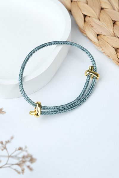 Jack Ferrero Gold Steel / Unisex Colorful String Bracelet (Adjustable)