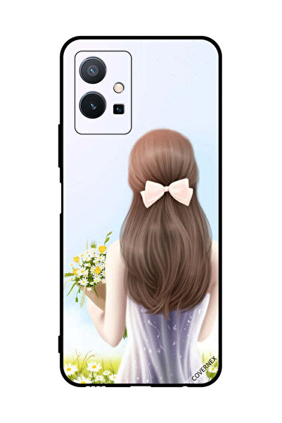 Covernex غطاء حماية لهاتف فيفو T1 5G، فتاة جميلة تحمل الزهور