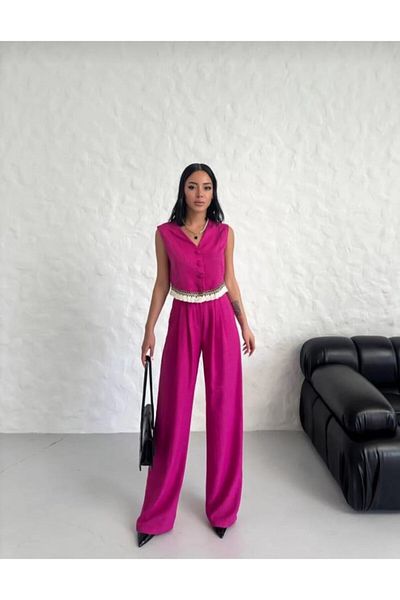 Lotus Linen Tassel Detailed Bottom-Top Set