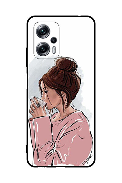 Covernex غطاء حماية لهاتف شاومي ريدمي نوت 11T برو، رسم فتاة تشرب الشاي