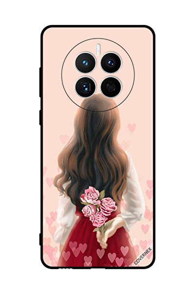 Covernex غطاء حماية لهاتف هواوي ميت 50 - فتاة تخفي الزهور