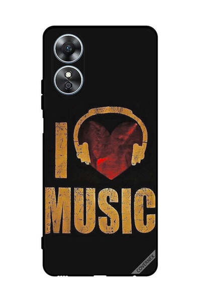 Covernex غطاء حماية لهاتف Oppo A17 Vintage I Love Music