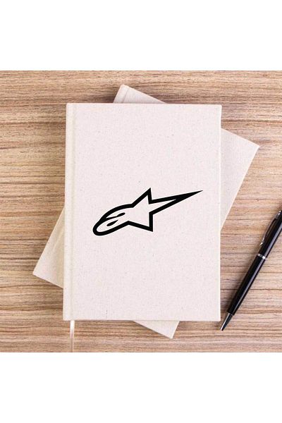 Z zepplin Alpinestars Logo Black Cream Unlined Canvas Notebook