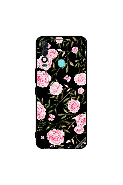 Covernex غطاء حماية لهاتف تكنو سبارك 8 - ورود في باقات من الأوراق الصغيرة