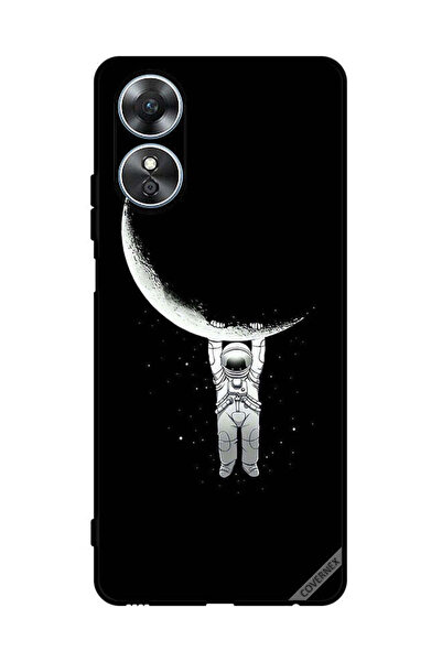 Covernex غطاء حماية لهاتف Oppo A17، صورة رائد فضاء معلق على القمر