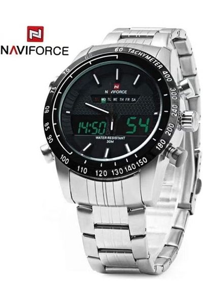 Naviforce Casual Watch For Men Analog Digital Stainless Steel