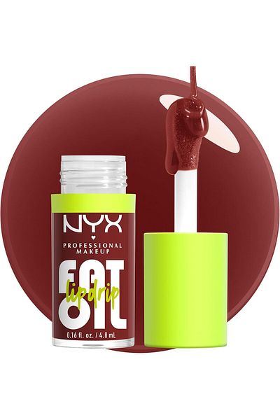 NYX Professional Makeup Fat Oil Lip Drip, Moisturizing, Shiny, Vegan Tinted Lip Gloss, Non-Sticky Fi