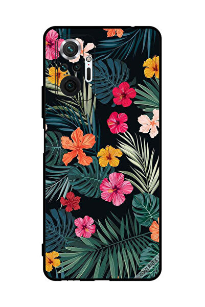 Covernex غطاء حماية لهاتف شاومي ريدمي نوت 10 برو - زهور متعددة الألوان وريش أ...